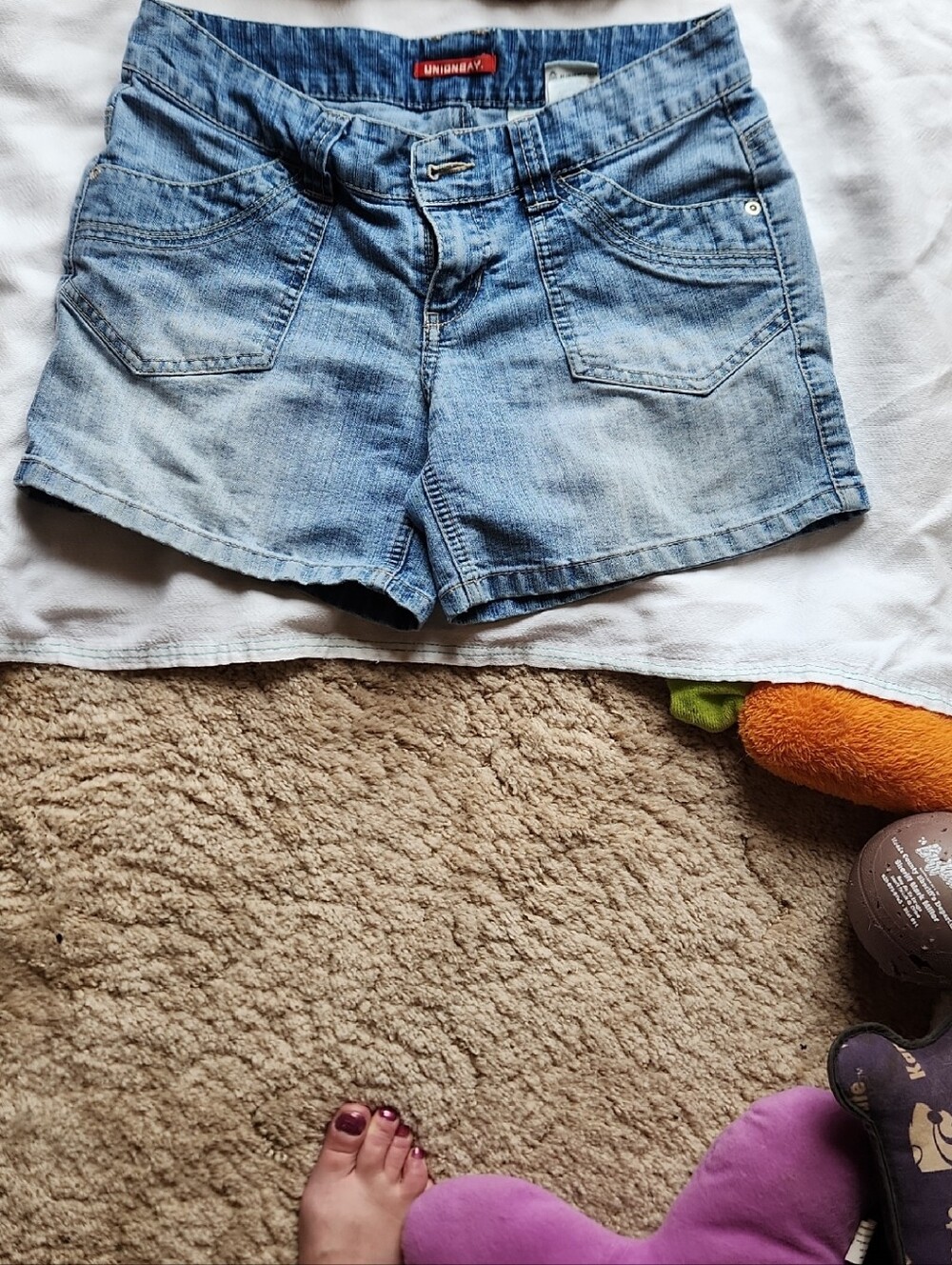 UNIONBAY Faded Light Blue Denim Shorts